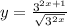 y=\frac{3^{2x+1}}{\sqrt{3^{2x}}}