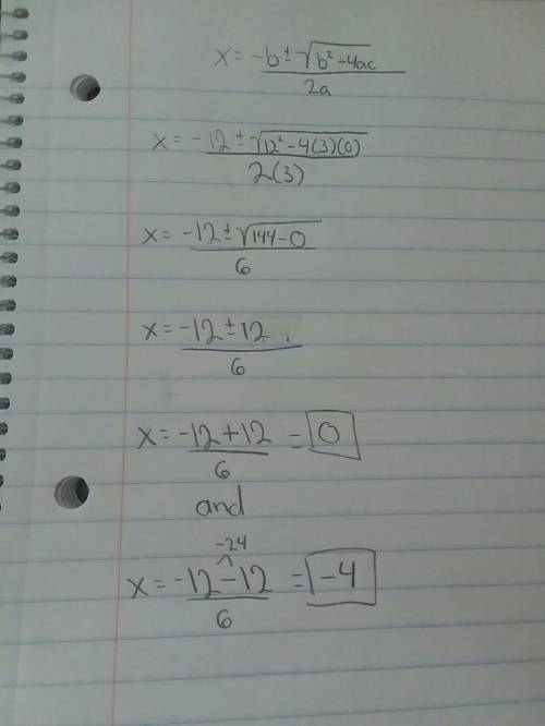 Answer +  determine the x-intercepts of the function:  f(x) = 3x^2+ 12x
