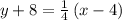 y+8=\frac{1}{4}\left(x-4\right)