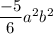 \dfrac{-5}{6}a^2b^2