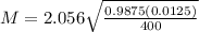 M = 2.056\sqrt{\frac{0.9875(0.0125)}{400}}