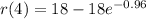 r(4) = 18 - 18e^{-0.96}