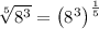 \sqrt[5]{8^3}=\left(8^3\right)^{\frac{1}{5}}