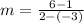 m=\frac{6-1}{2-\left(-3\right)}