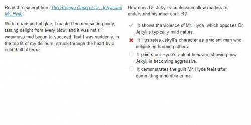 How does Dr. Jekyll's confession allow readers to

understand his inner conflict?
O It shows the vio