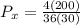 P_x=\frac{4(200)}{36(30)}