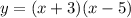 y = ( x + 3 )( x - 5)