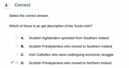 Which of these is an apt description of the Scots-Irish?

Scottish highlanders uprooted from Souther