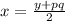 x=\frac{y+pq}{2}