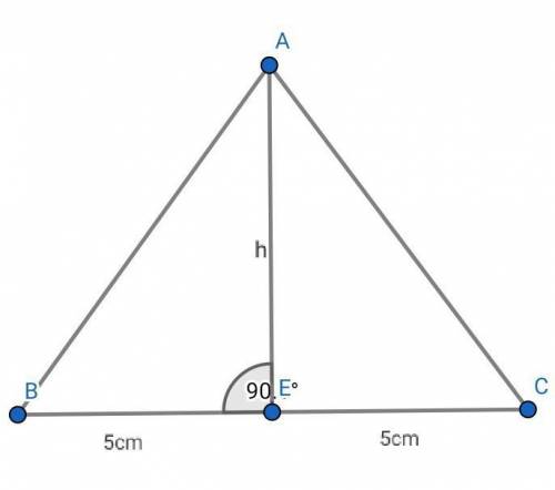 the area of an isosceles triangle is 60 CM square and its base is 10 cm find the length of the equal