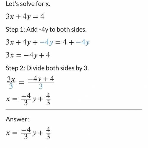 1. Solve the system and find the solution.*
3x + 4y= 4
y = 3x - 14