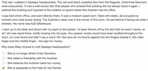 ☺

That day I walked to Gestapo headquarters. The red-and-black swastika flew from the flagpole. Uni