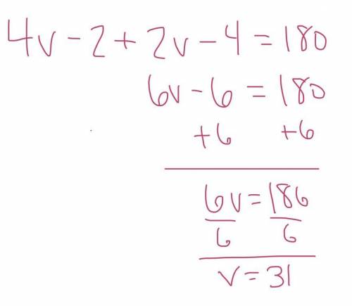 Solve for the value of v