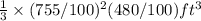 \frac{1}{3}\times(755/100)^2(480/100)ft^3