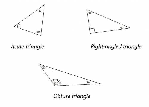 1. Name the triangle. Tell whether each angle is acute, right, or obtuse  A name for the triangle is