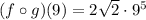 (f\circ g)(9) = 2 \sqrt{2} \cdot 9^5