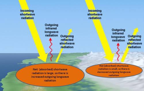 What characteristic best describes the areas with the lowest levels of reflected shortwave radiation