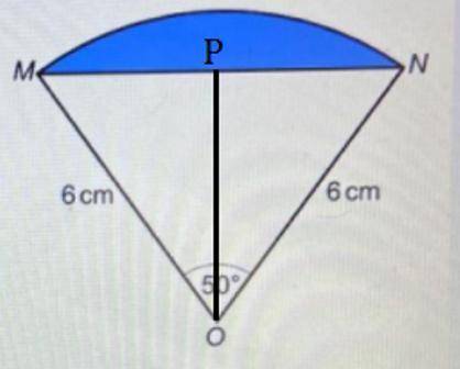 The diagram shows a vector of a circle centre O and radius 6 cm. Mn is a chord of the circle. Angle
