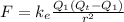 F = k_e\frac{Q_1(Q_t - Q_1)}{r^2}