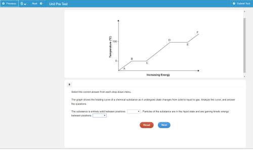 Select the correct answer from each drop-down menu. the graph shows the heating curve of