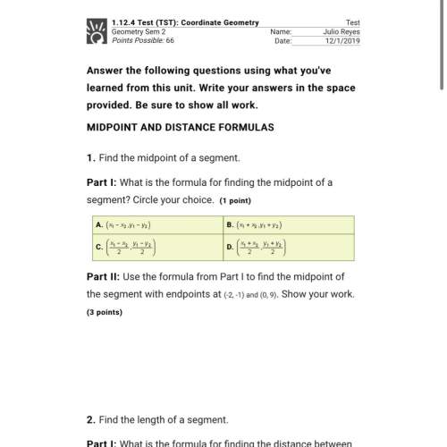 Use the formula from part i to find the midpoint of the segment with endpoints at (-2, -1) and (0, 9