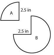 Asap  a portion of a circle is removed resulting in figures a and b. the area of figure