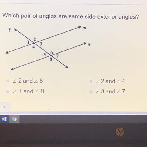 Which pair of angles are same side exterior angles?  2 and 8  1 and 8 2 and