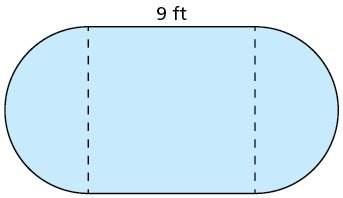 The figure is made up of a square and two semicircles. find the perimeter. round your answer to the