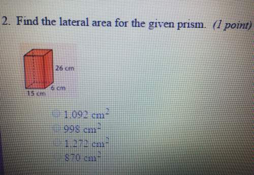 Find the lateral area for the given prism.