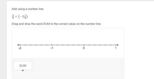 Add using a number line. 56+(−116) drag and drop the word sum to the correct value on the number lin