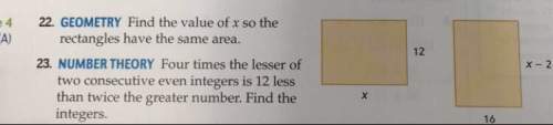Find the value of x so the rectangles have the same area.