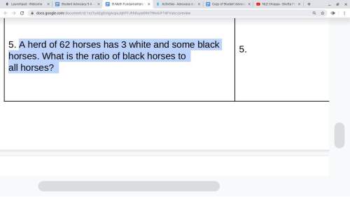 Aherd of 62 horses has 3 white and some black horses. what is the ratio of black horses toall