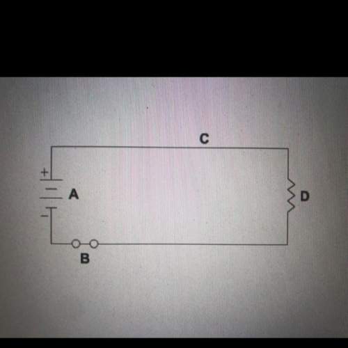 Which letter represents the location of the resister in this diagram?  a b c