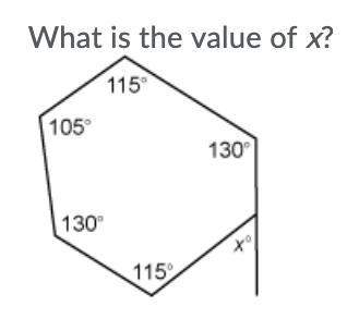what is the value of x?  a. 125 b. 40 c. 75 d. 55