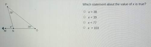 Which statement about the value of x is true?