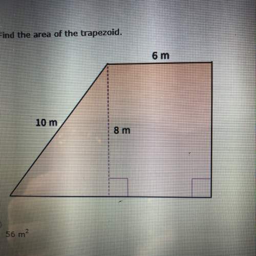 Find the area of the trapezoid  answer options: 56, 90, 60, 72.