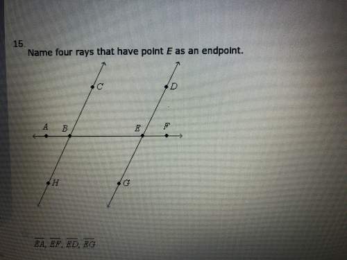 Name four rays that have point e as an endpoint.