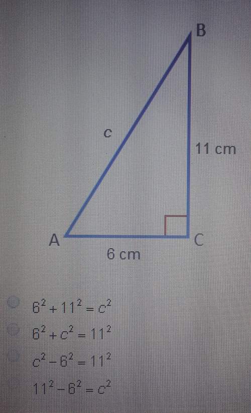 Asapwhich equation could be used to find the length of the hypotenuse?