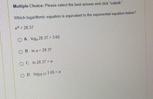 Which logarithmic equation is equivalent to the exponential equation below?