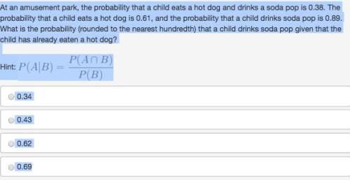 Image attached at an amusement park, the probability that a child eats a hot dog and dri