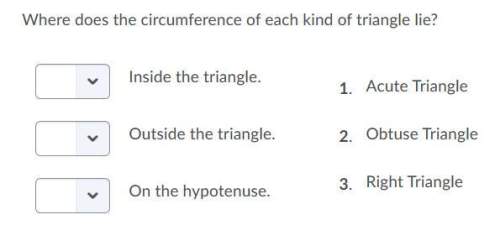 Where does the circumference of each kind of triangle lie? question 1 options: inside the triangle