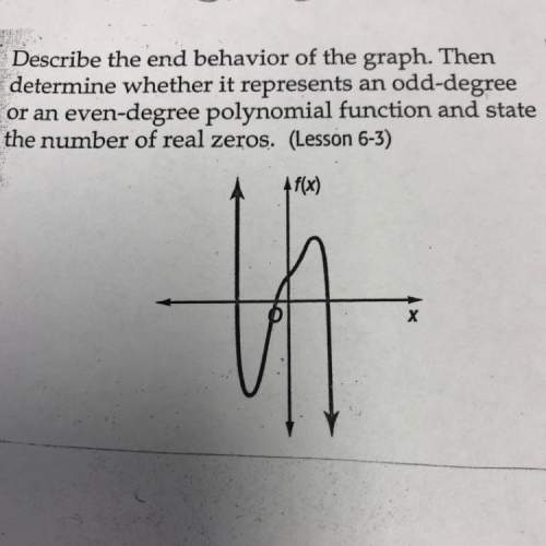 Describe the end behavior of the graph. then determine whether it represents an odd degree or an eve