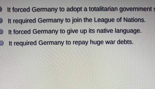 What condition of the treaty of versallies import in germany after world war i? &lt;