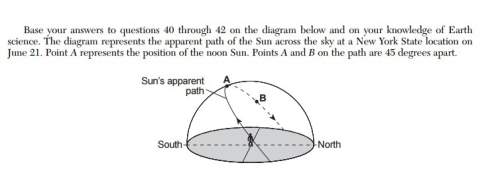Base your answers to questions 40 through 42 on the diagram below and on your knowledge of earth sci