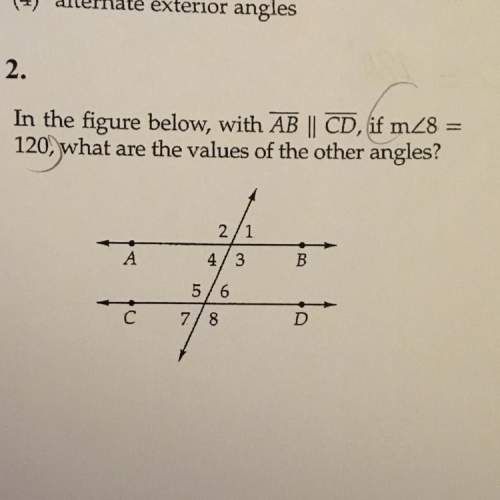 In the figure below, with ab || cd, if mangle8 = 120, what are the values of the other angles?