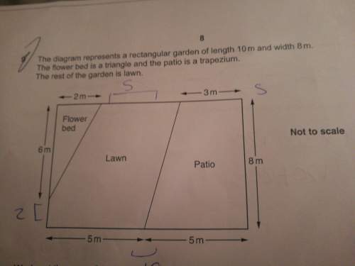 Work out the area of the lawn (ignore notes/writing i've done )