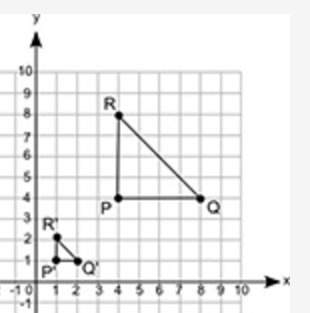 Ineed this asap .triangle pqr is transformed to similar triangle p'q'r'.what is the scale factor of
