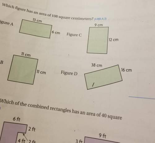 Which figure has an area of 108 square centimeters?
