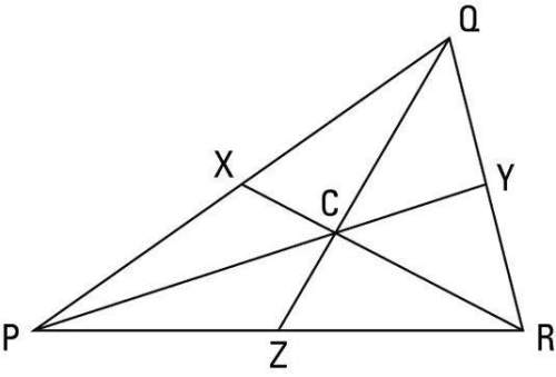 In δpqr, point c is the centroid. if pz = 7, then rz = a) 3.5  b) 7  c) 14