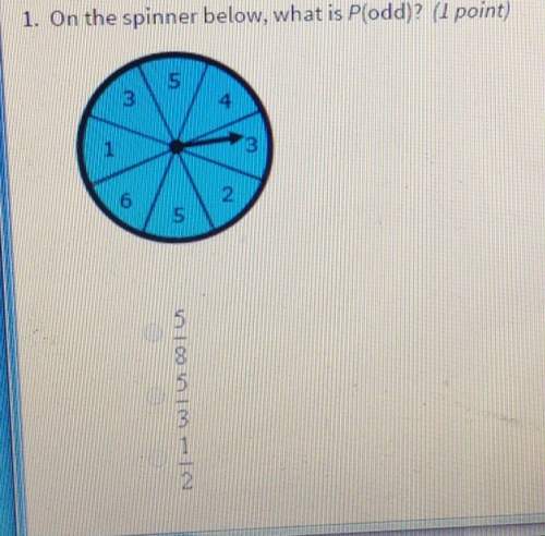 1. on the spinner below, what is p(odd)? point)